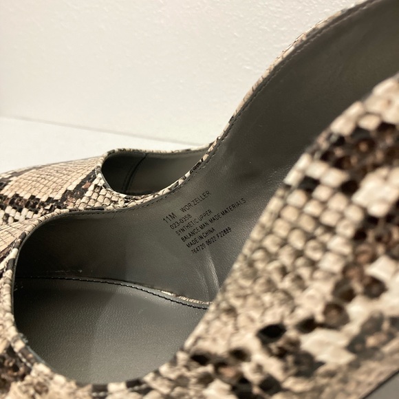 Worthington snake skin heels 3 in heel black, cream, brown Wor Zeller Snake Shoe - Picture 7 of 7